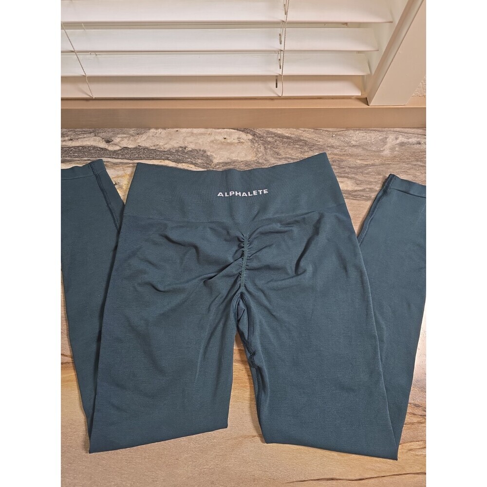 Alphalete Amplify Seamless Leggings Blue Green Size L